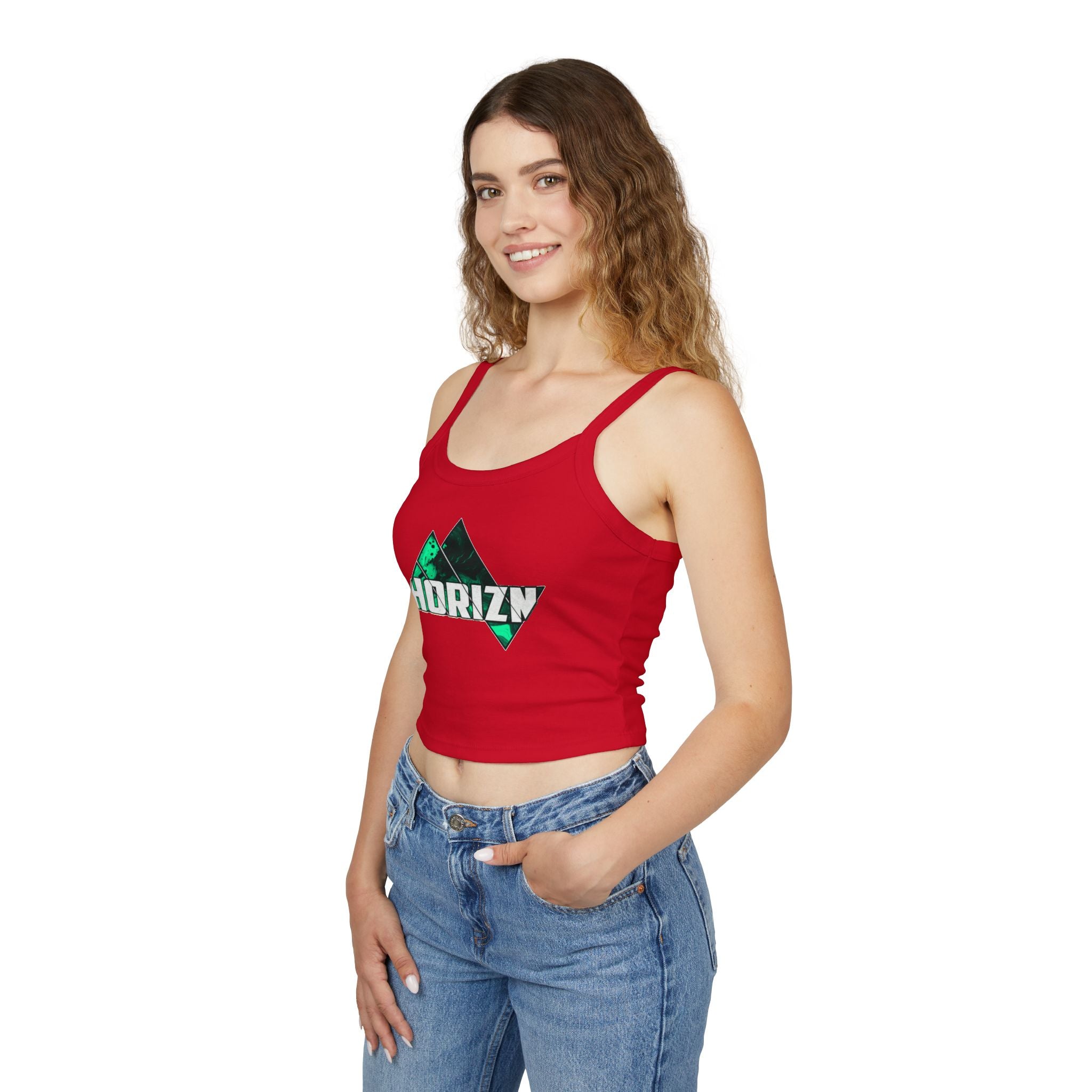 Horizn Green Marble Triangle Crop Tank