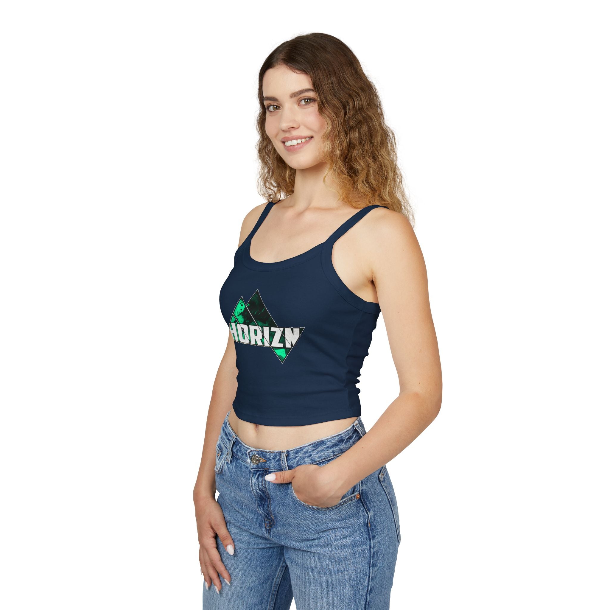 Horizn Green Marble Triangle Crop Tank
