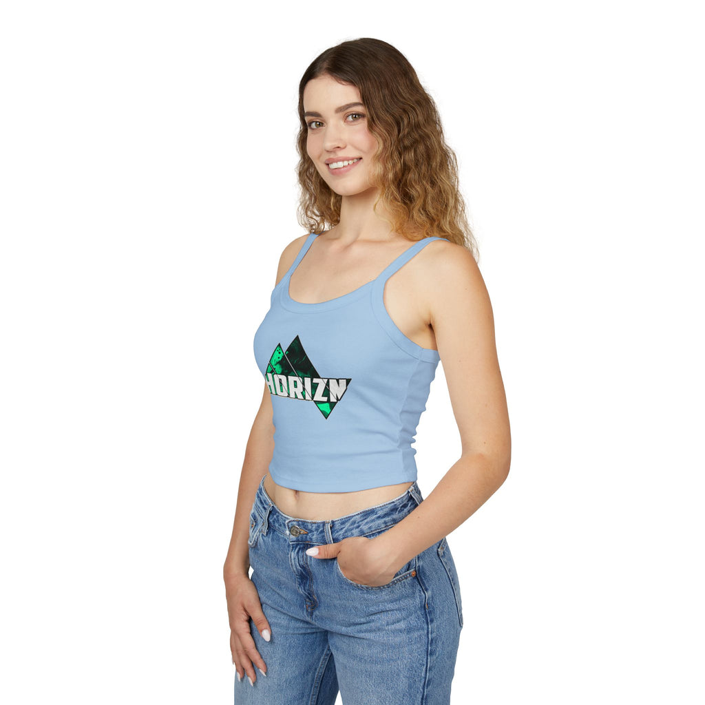 Horizn Green Marble Triangle Crop Tank