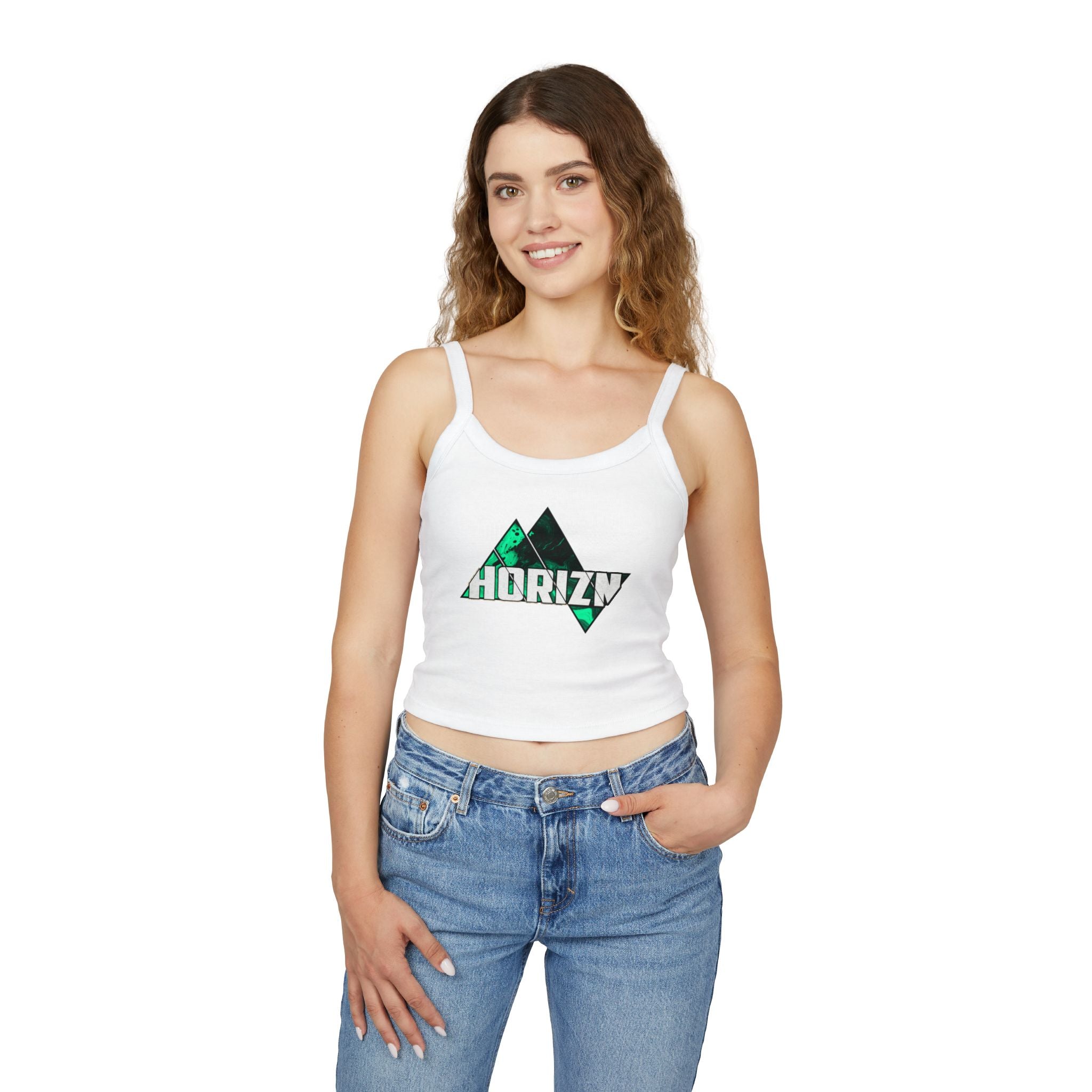 Horizn Green Marble Triangle Crop Tank