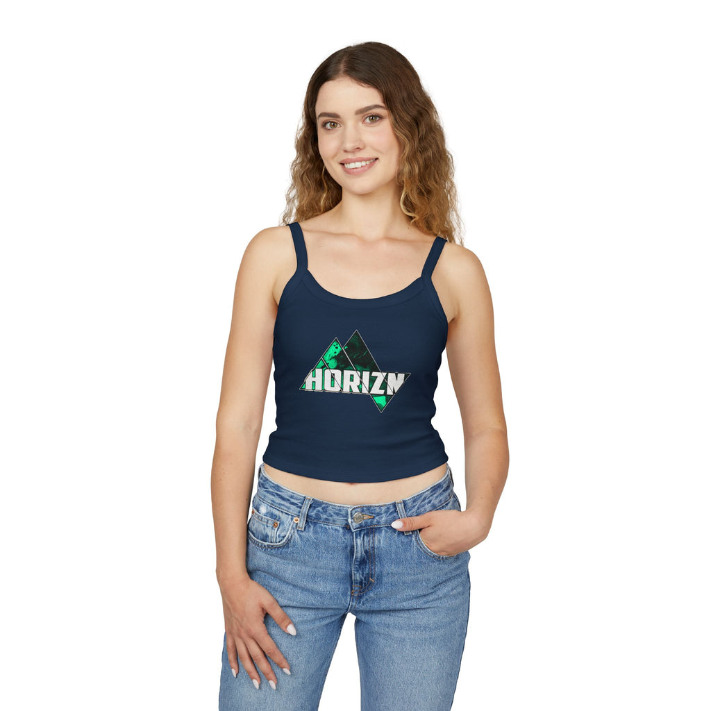 Horizn Green Marble Triangle Crop Tank