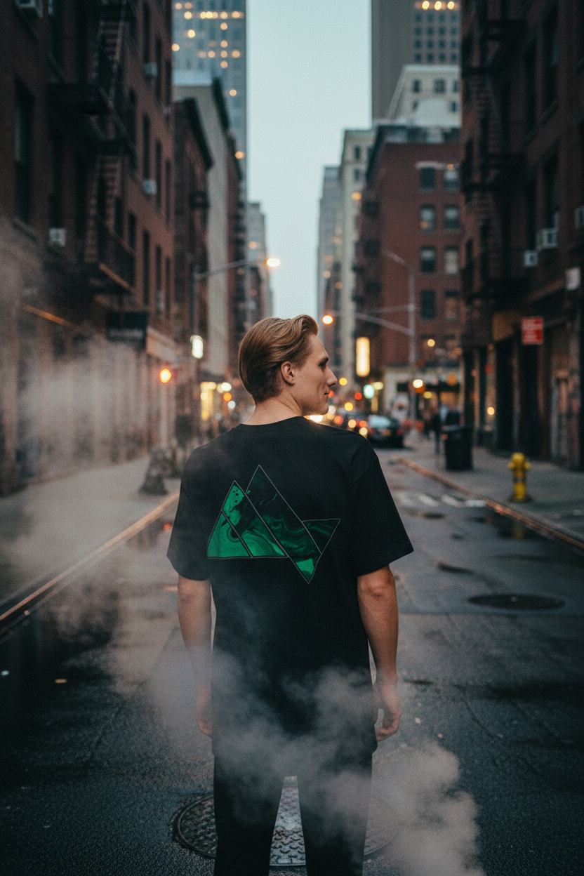 Model in Horizn Boxy Tee - NYC Street